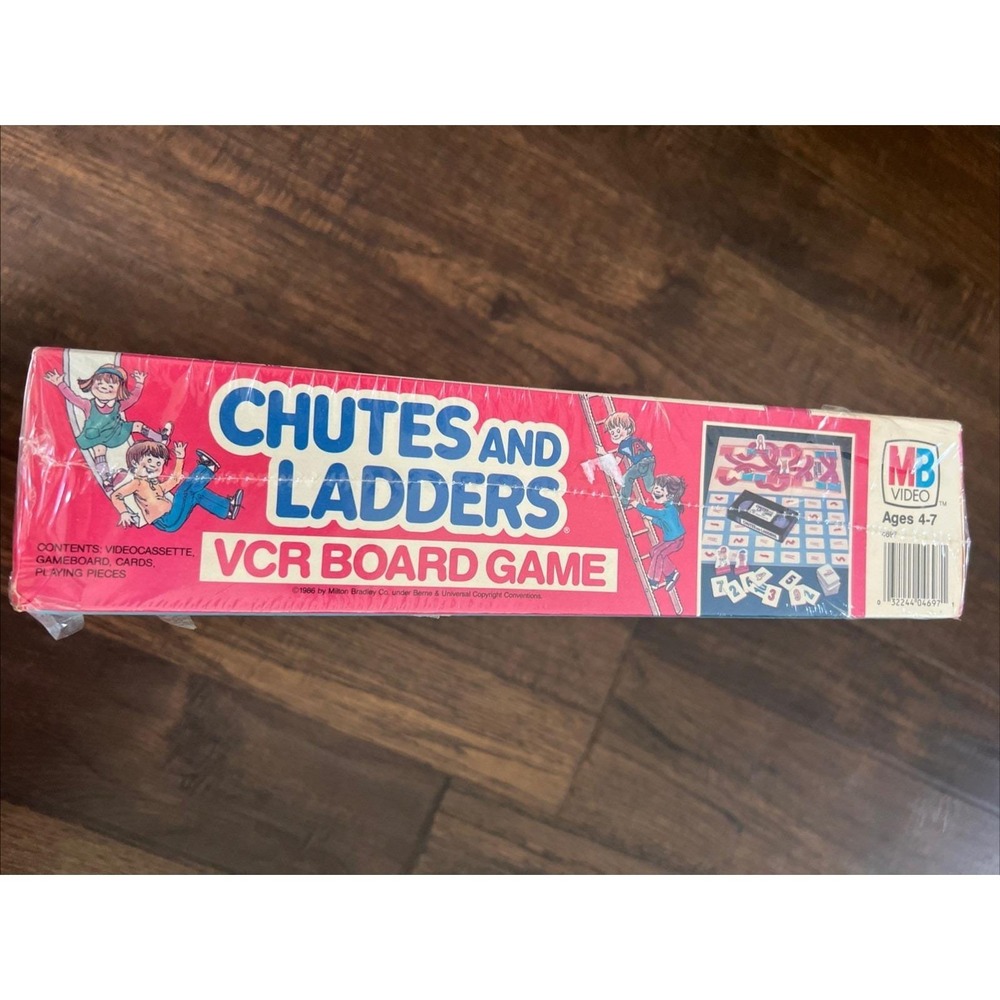 Chutes and Ladders VCR Board Game with‎ VHS - Milton Bradley 1986 Sealed NEW Y2K - Picture 4 of 5